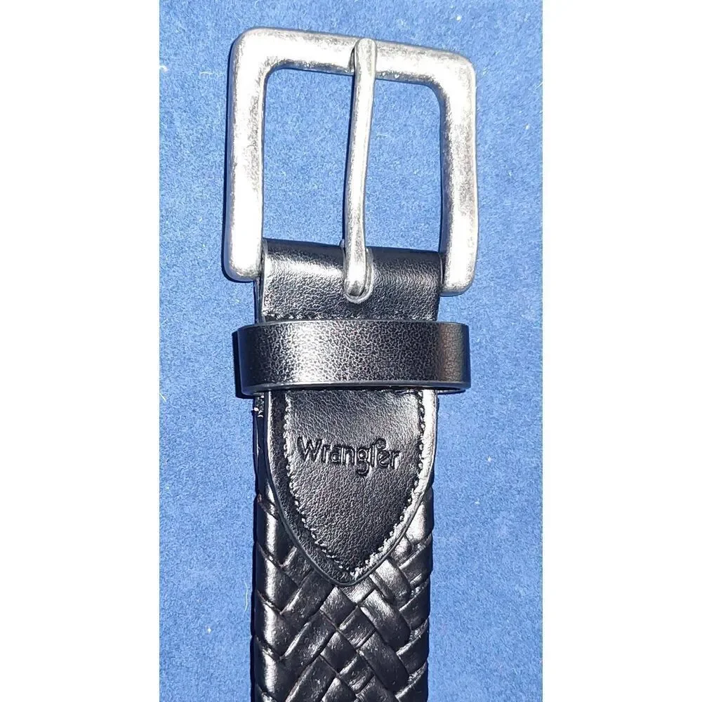 Wrangler woven bonded leather belt Black 55